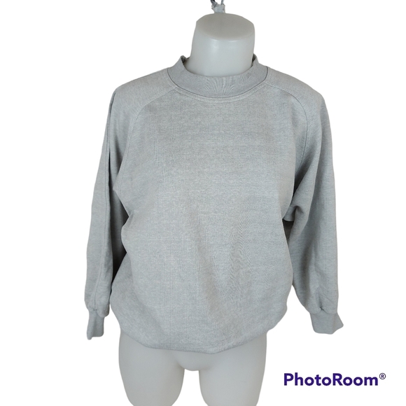 Vintage gray crew neck pullover sweater fit large - Picture 1 of 12